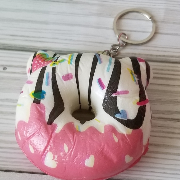 KAWAII Character Kechain Donuts Slow Rising Stress Relief Squishy Keychain - Picture 12 of 14